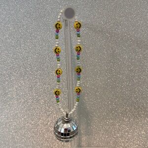 one-of-a-kind handmade disco ball rearview mirror charm